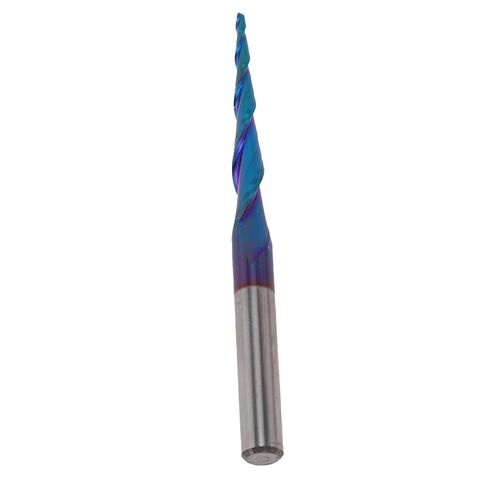 Hilitand Tapered Ball Nose End Mill Tapered End Mill Cone Ball Nose End Mill 2 Flute 1/4 Inch Shank Cobalt Alloy HRC65 for CNC Milling Engraving 3D Carving in Saudi Arabia