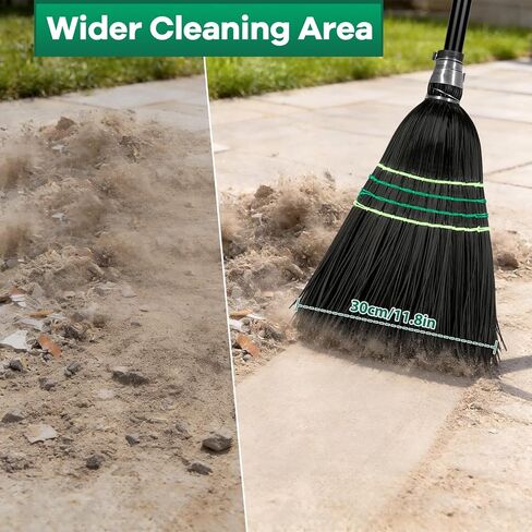 Heavy-Duty Outdoor Broom with Stiff Bristles, Outside Large Commercial Brooms with 60 Inch Long Handle for Sweeping Outdoor Garage Yard Patio Commercial Industrial in Kuwait
