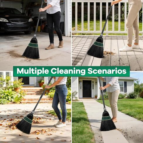 Heavy-Duty Outdoor Broom with Stiff Bristles, Outside Large Commercial Brooms with 60 Inch Long Handle for Sweeping Outdoor Garage Yard Patio Commercial Industrial in Kuwait
