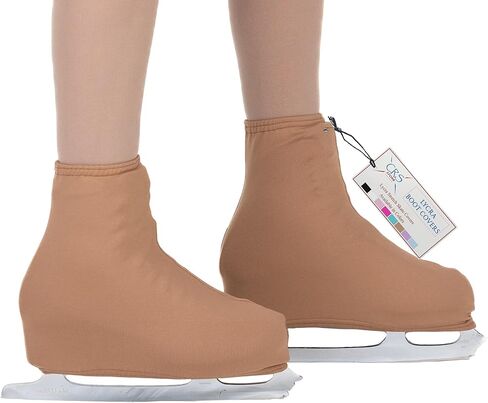 CRS Cross Skating Boot Covers Lycra Ice Skate Covers. Performance Ready Protection for Figure Skates, Ice Skating, Roller Skates. (Light Tan, Youth) in Kuwait