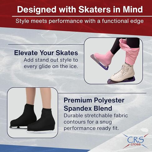 CRS Cross Skating Boot Covers Lycra Ice Skate Covers. Performance Ready Protection for Figure Skates, Ice Skating, Roller Skates. (Light Tan, Youth) in Kuwait