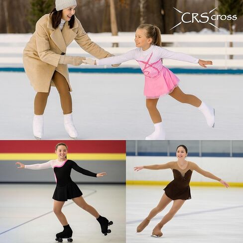 CRS Cross Skating Boot Covers Lycra Ice Skate Covers. Performance Ready Protection for Figure Skates, Ice Skating, Roller Skates. (Light Tan, Youth) in Kuwait