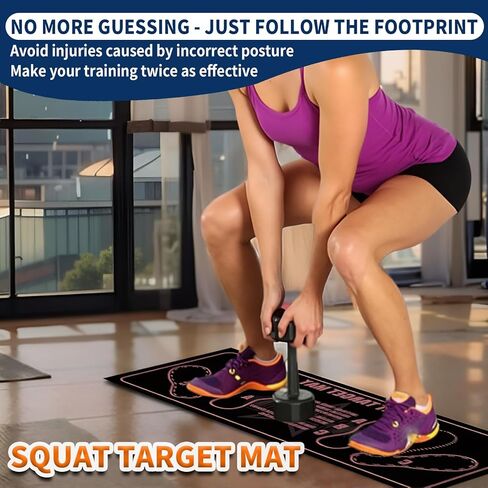 Squat Pad, Squat Mat with Foot Position for Proper Stance in Deadlifts & Squats, Non-Slip Durable Exercise Pad Support for Improved Muscle Activation, Ideal for Home Gym Leg Workout in Saudi Arabia