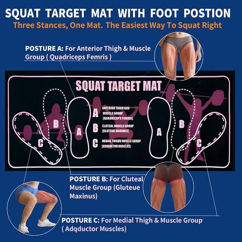 Squat Pad, Squat Mat with Foot Position for Proper Stance in Deadlifts & Squats, Non-Slip Durable Exercise Pad Support for Improved Muscle Activation, Ideal for Home Gym Leg Workout in Saudi Arabia