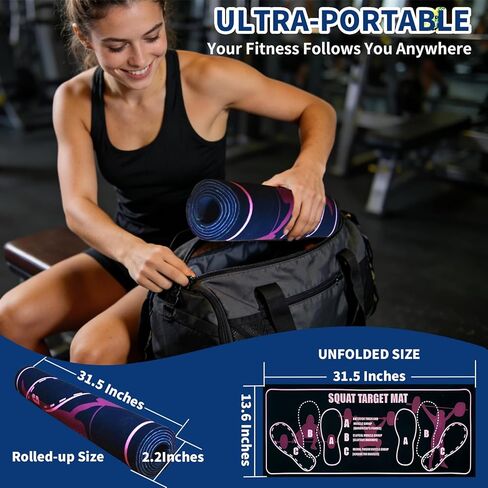 Squat Pad, Squat Mat with Foot Position for Proper Stance in Deadlifts & Squats, Non-Slip Durable Exercise Pad Support for Improved Muscle Activation, Ideal for Home Gym Leg Workout in Saudi Arabia