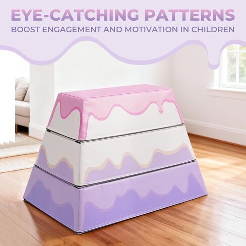 Kangaroo Hoppers Trapezoid Gymnastic Skill Mat Trapezoid Vaulting Box 29.5"x19.7"x20.9" - Kids Jumping Box for Tumbling, Skill Training & Home Gymnastics Equipment in Kuwait