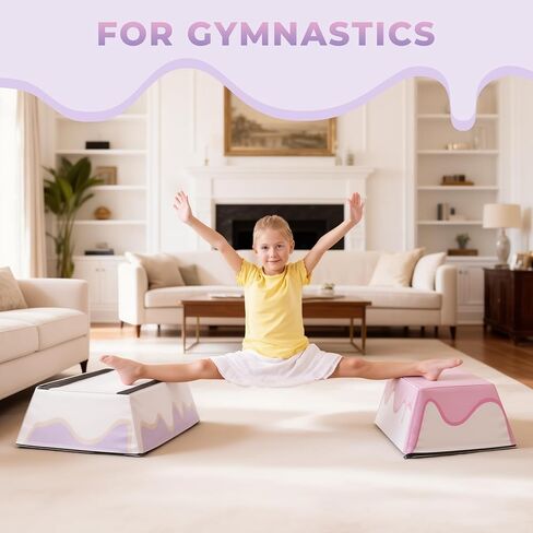 Kangaroo Hoppers Trapezoid Gymnastic Skill Mat Trapezoid Vaulting Box 29.5"x19.7"x20.9" - Kids Jumping Box for Tumbling, Skill Training & Home Gymnastics Equipment in Kuwait