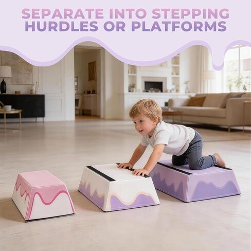 Kangaroo Hoppers Trapezoid Gymnastic Skill Mat Trapezoid Vaulting Box 29.5"x19.7"x20.9" - Kids Jumping Box for Tumbling, Skill Training & Home Gymnastics Equipment in Kuwait