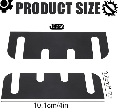 10pcs Door Hinge Shims, 10.16cm/4in PVC Hinge Shims Adjustable Spacer for Doors Filling Gaps Align for Repair Kit (Black) in Saudi Arabia