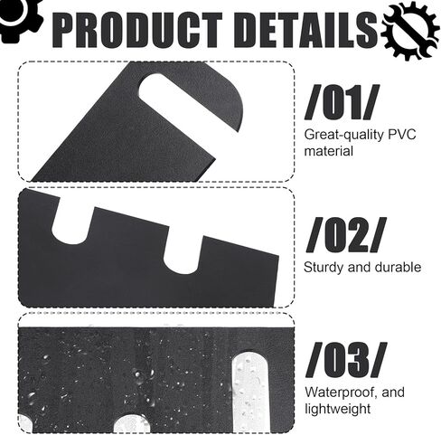 10pcs Door Hinge Shims, 10.16cm/4in PVC Hinge Shims Adjustable Spacer for Doors Filling Gaps Align for Repair Kit (Black) in Saudi Arabia