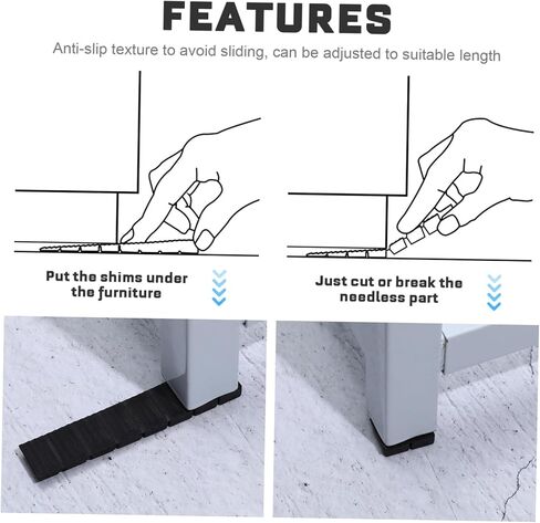 POPETPOP 20pcs Heavy Duty Furniture Wedges Leveling Shims Table Leg Levelers PP Material Black for Home Improvement Prevent Wobbly Tables and Secure Furniture Stability in Saudi Arabia