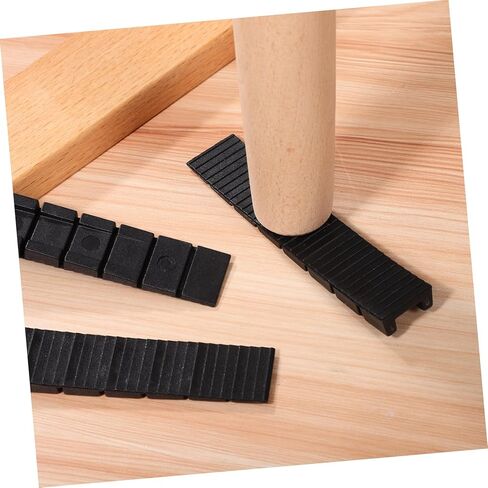 POPETPOP 20pcs Heavy Duty Furniture Wedges Leveling Shims Table Leg Levelers PP Material Black for Home Improvement Prevent Wobbly Tables and Secure Furniture Stability in Saudi Arabia