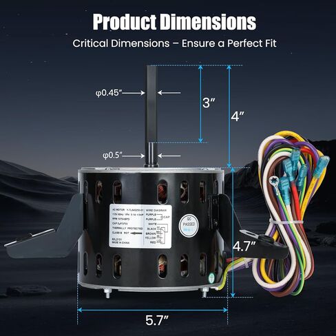 60L21 Furnace Blower Motor – Replacement for Lennox 60L21, 60L2101, 29W71, 21W85 – 1/3 HP 115V 1075 RPM Furnace Motor – Compatible with Armstrong, Ducane, Allied, Concord, US Motors K55HXHFZ-8638 in Kuwait