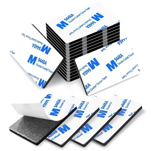 وسادات لاصقة مزدوجة الجوانب، شريط تثبيت عالي التحمل، 48 قطعة شريط إسفنجي مسبق القطع بسُمك 3 مم، وسادات قوية سوداء فائقة الالتصاق مستطيلة الشكل مقاومة للماء لصور الجدران، السيارة، المنزل، المكتب in Kuwait