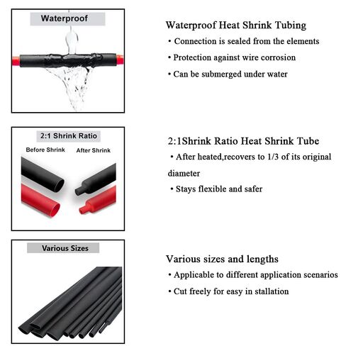 1.5 Inch(39MM) Heat Shrink Tubing - 2:1Ratio Waterproof Heat Shrink Tubing，Dual Wall Adhesive Lined Marine Grade Heat Shrink Tubing - Red - 10FT in Kuwait