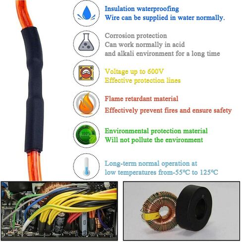 1.5 Inch(39MM) Heat Shrink Tubing - 2:1Ratio Waterproof Heat Shrink Tubing，Dual Wall Adhesive Lined Marine Grade Heat Shrink Tubing - Red - 10FT in Kuwait