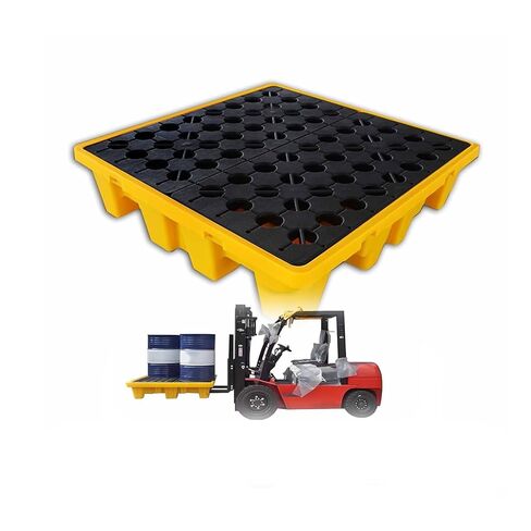 Stackable Polypropylene Spill Containment Pallet with Drain Plug Leak-Proof Drum Spill Platform for Indoor/Outdoor, Garage, Kitchen and Basement Cargo Storage(130x110x30cm) in Saudi Arabia
