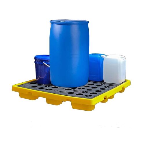 Heavy-Duty Spill Containment Pallet with Forklift Pockets, Modular Secondary Containment Pallet for Garage, Kitchen, Basement & Industrial Storag(33.5x33.5x5.5cm) in Saudi Arabia