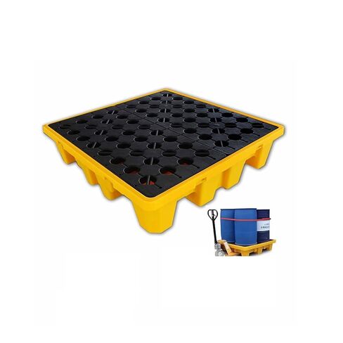 Spill Containment Tray Plastic with Drain Plug Compact Chemical Spill Tray with Drain Outlet, Large Plastic Pallet for Laboratory & Workshop(130x68x30cm) in Saudi Arabia
