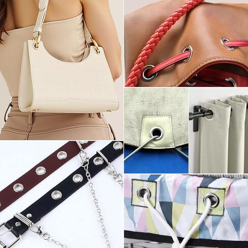 مجموعة أدوات جروميت شديدة التحمل - 600 مجموعة حلقات تثبيت 3/8 بوصة، أداة ثقوب ضغط يدوية مع ثقب لنسيج القنب، لافتة جلدية، خيام قماشية من الفينيل (600 مجموعة 3/8 بوصة - فضي وذهبي) in Kuwait