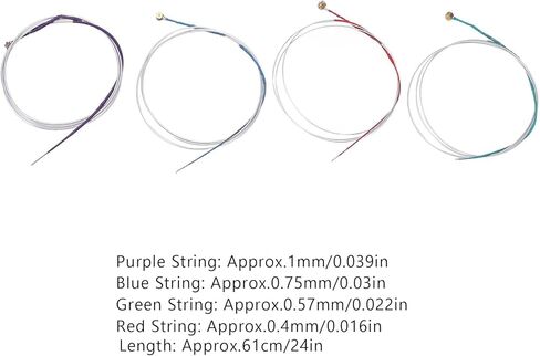 Viola Strings, 4 Pcs Viola String Replacement Set, Metal Viola Strings Accessories for Distinguishing Strings, Easy Installation and Tuning in Saudi Arabia