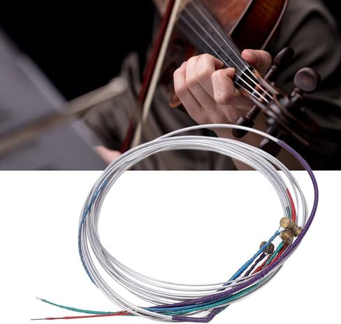 Viola Strings, 4 Pcs Viola String Replacement Set, Metal Viola Strings Accessories for Distinguishing Strings, Easy Installation and Tuning in Saudi Arabia