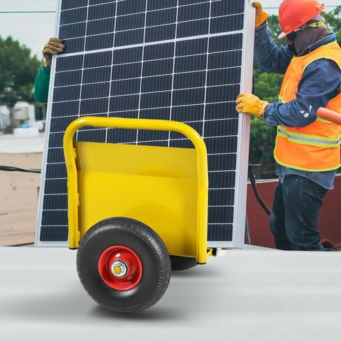 Heavy Duty Panel Dolly, Two Handles Panel Carry Slab Dolly, 10" Solid Rubber Tires, Super Load Capacity 1000 LBS, All-Terrain Movement for Heavy Drywall Sheet & Door Material Transport (Yellow) in Kuwait