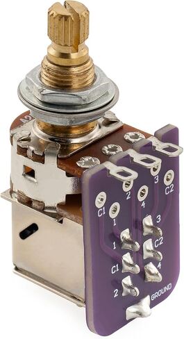 Musiclily Pro A500K PCB Mod DPDT وعاء نحاسي قابل للسحب متري بعمود قياسي 9.5 مم مقياس الجهد المستدق للصوت للجيتار الكهربائي in Saudi Arabia