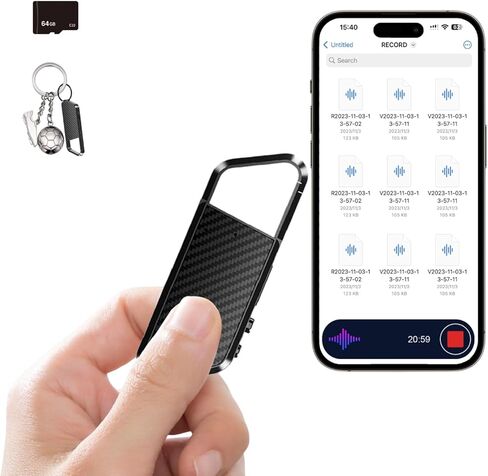 Upgraded 8GB Voice Recorder with Playback | Professional HD Noise Cancelling | 800 Hours Recording | MP3 Function & Voice Activation for Interviews/Classes in Saudi Arabia
