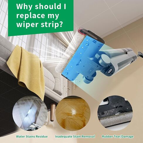 شريط ممسحة بديل للفراغ H12 Pro متوافق مع المكانس الكهربائية اللاسلكية Dreame H12 Pro، ملحقات المكنسة الكهربائية الرطبة والجافة in Kuwait