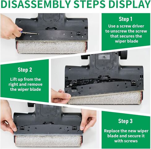 شريط ممسحة بديل للفراغ H12 Pro متوافق مع المكانس الكهربائية اللاسلكية Dreame H12 Pro، ملحقات المكنسة الكهربائية الرطبة والجافة in Kuwait