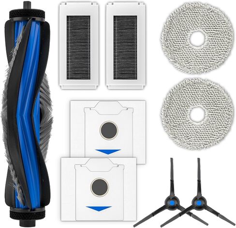 (9 Pack) N30 Omni Replacement Parts Compatible with ECOVACS DEEBOT N30 Omni/ N30 Pro Omni Robot Vacuum Cleaner, 1 Roller Brush, 2 Side Brushes, 2 Dust Bags, 2 HEPA Filters, 2 Mop Pads, Accessories Kit in Kuwait