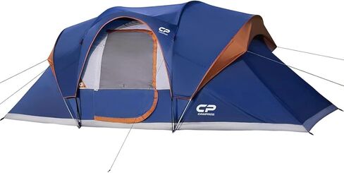 خيمة Campros CP Camping Tent 10 شخص عائلي ، خيمة مقاومة للمياه ، خيمة مقاومة للماء مع طراز مطري أعلى ، 4 نوافذ شبكية كبيرة ، طبقة مزدوجة ، إعداد سهلة ، محمولة مع حقيبة حمل ، 16 قدم × 9 قدم × 72in in Kuwait