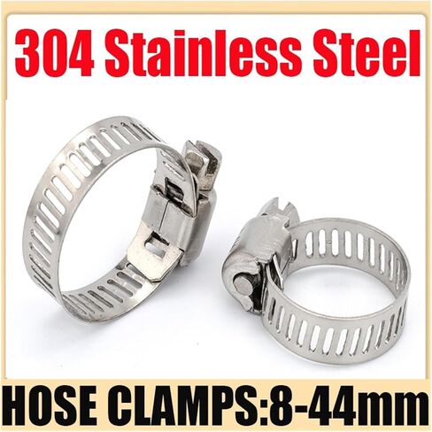 Clamps,Hose Clamps, 10pcs Hose Clamp Adjustable 8-44mm Stainless Steel Clamps Worm Gear Clip HoseLlock For Water Pipe Plumbing in Saudi Arabia