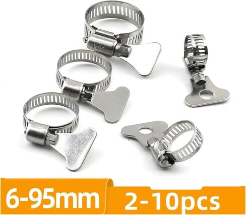 Clamps,Hose Clamps, 2-10 Hose Clamps 6-95mm Adjustable Key Clamp Stainless Steel, For Water Pipes, Etc in Saudi Arabia