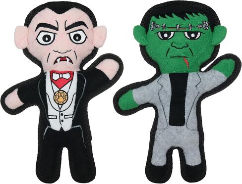 Tuffy - لعبة World's Tuff -Soft Dog Toy- Holiday -JR Dracula & Frankenstein - 2 Pack. طبقات Squeakers-Multiple in Kuwait