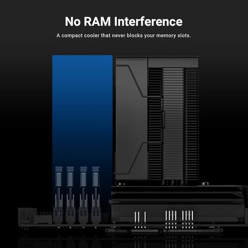 ID-COOLING SE-903-XT Black 123mm Height CPU Cooler, 3 Direct-Contact Heat Pipes, 92mm PWM Fan, Mini CPU Air Cooler for Intel LGA1700/1851/1200/115X and AMD AM5/AM4 Sockets in Kuwait