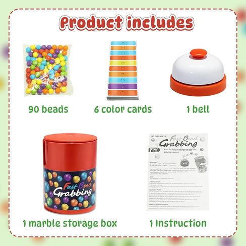 Fast Bead Grabbing Game, Match Color Bingo Game Set, Color Bingo Games for Adults, Hand Speed Challenge Game Best of 2026, Hand Eye Coordination Training, for 2-4 Family Game and Group Gatherings in Saudi Arabia