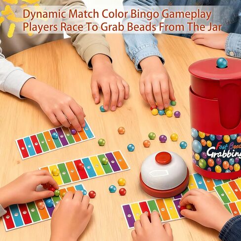 Fast Bead Grabbing Game, Match Color Bingo Game Set, Color Bingo Games for Adults, Hand Speed Challenge Game Best of 2026, Hand Eye Coordination Training, for 2-4 Family Game and Group Gatherings in Saudi Arabia