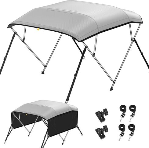 KAKIT 3 4 قطع علوية بيميني للقوارب ذات جوانب شبكية غطاء عالي التحمل قابل للتعديل 4 أشرطة حذاء تخزين بسحاب in Kuwait