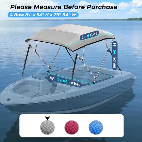 KAKIT 3 4 قطع علوية بيميني للقوارب ذات جوانب شبكية غطاء عالي التحمل قابل للتعديل 4 أشرطة حذاء تخزين بسحاب in Kuwait