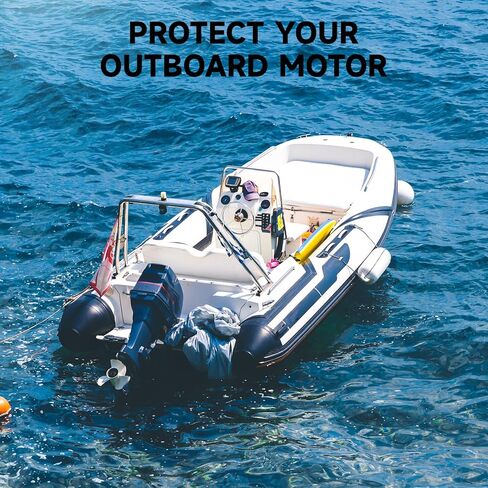 غطاء محرك Roastove الخارجي، أغطية محرك القارب شديدة التحمل 420D، الحجم: 31 بوصة طول × 23 بوصة عرض × 29 بوصة ارتفاع، مناسب للمحرك 115-225 حصان، أسود in Kuwait