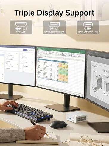 كمبيوتر صغير من MINSFORUM NAB9 Intel Core i9-12900HK 14 نواة/20 خيط، حتى 5.0 جيجا هرتز، ذاكرة وصول عشوائي 32 جيجا بايت، 1 تيرابايت PCIe4.0 SSD، كمبيوتر صغير ثنائي 2.5 جيجا RJ45 LAN صغير، 2 × HDMI/USB-C(4K@60 هرتز)، 7X USB المنافذ، واي فاي 6، BT5.2 in Kuwait