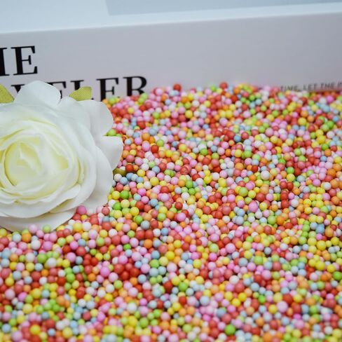 HappyLain White Foam Beads - 80،000 قطعة كرات رغوة صغيرة ل DIY و SLIME Supplies 2-3mm للفنون محلي الصنع وحفل الزفاف وحفلات الحفلات in Kuwait