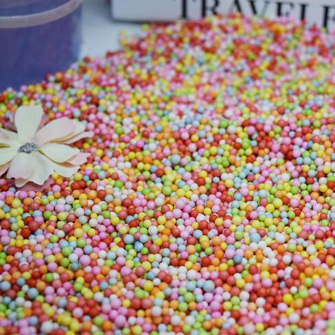 HappyLain White Foam Beads - 80،000 قطعة كرات رغوة صغيرة ل DIY و SLIME Supplies 2-3mm للفنون محلي الصنع وحفل الزفاف وحفلات الحفلات in Kuwait