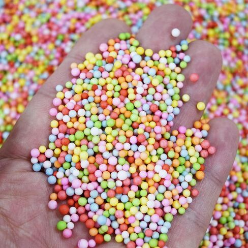HappyLain White Foam Beads - 80،000 قطعة كرات رغوة صغيرة ل DIY و SLIME Supplies 2-3mm للفنون محلي الصنع وحفل الزفاف وحفلات الحفلات in Kuwait