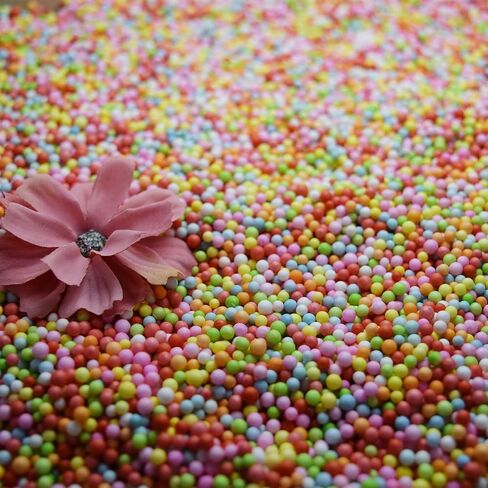 HappyLain White Foam Beads - 80،000 قطعة كرات رغوة صغيرة ل DIY و SLIME Supplies 2-3mm للفنون محلي الصنع وحفل الزفاف وحفلات الحفلات in Kuwait
