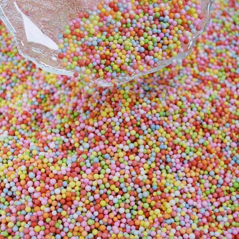 HappyLain White Foam Beads - 80،000 قطعة كرات رغوة صغيرة ل DIY و SLIME Supplies 2-3mm للفنون محلي الصنع وحفل الزفاف وحفلات الحفلات in Kuwait