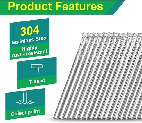 مسامير تشطيب بزاوية 16 قياس 304 من الفولاذ المقاوم للصدأ 2-1/2 بوصة مسامير تشطيب 20 درجة 1000 حزمة لمسدسات المسامير الكهربائية أو الهوائية لتقليم النوافذ وبناء الخزانة والمشروعات اليدوية in Kuwait