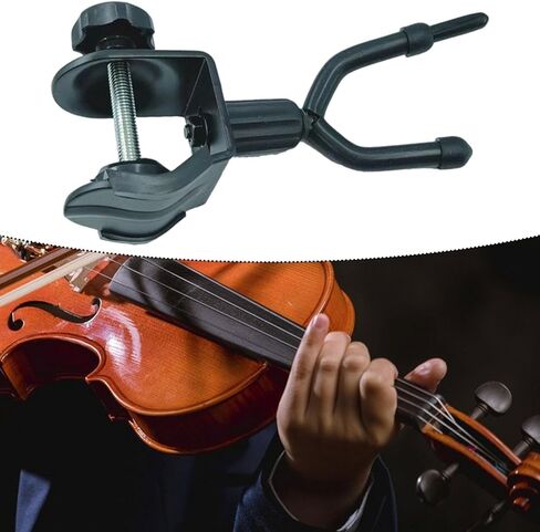 Colaxi Violin Hanger for Mic Stand, Violin Holder, Multifunctional Viola Hook Guitar Hanger for Erhu Ukulele Mandolin Stage Show, Black in Saudi Arabia
